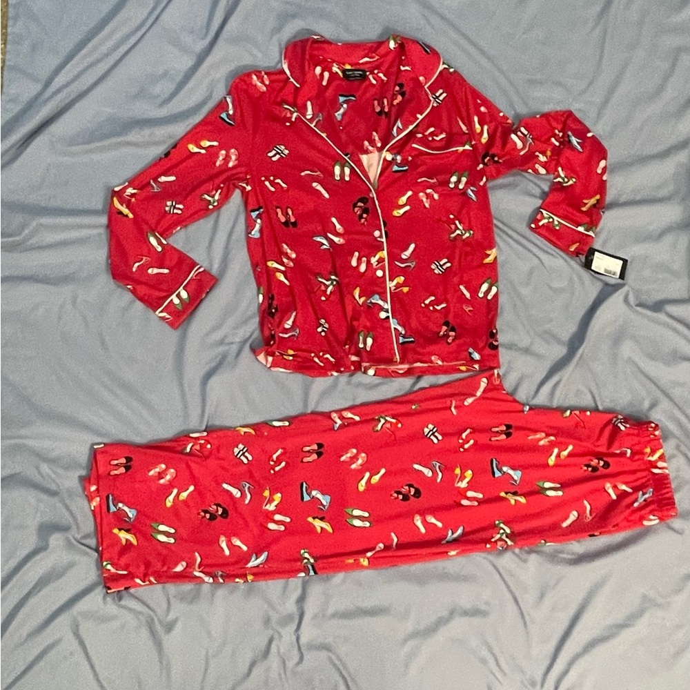 Kate Spade New York red high heel shoes pajamas set new nwt small